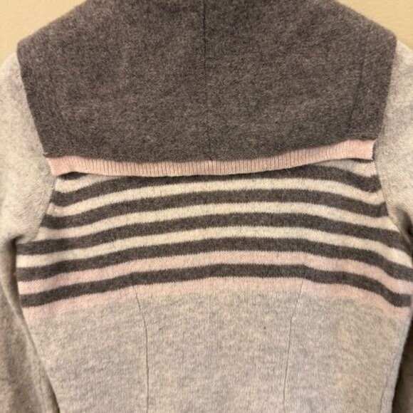 Anthropologie Angel of The North Brown Gray Stripe 100% Lambswool Sweater Medium - Picture 7 of 10